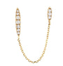 Yellow Gold Fashion Single Micro Pave Diamond Earring