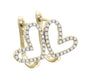 Yellow Gold Heart Single Prong Diamond Huggie