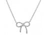 14k White Gold Bow Diamond Necklace