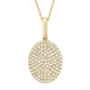 14k Yellow Gold Diamond Oval Necklace