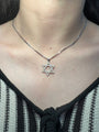 White Gold Diamond Star of David Charm
