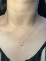 Yellow Gold Hamsa Single Pave Diamond Necklace