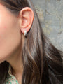 Yellow Gold Diamond Tapered Huggie Earrings