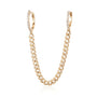 14k Rose Gold Diamond Huggies Cuban Chained Earrings