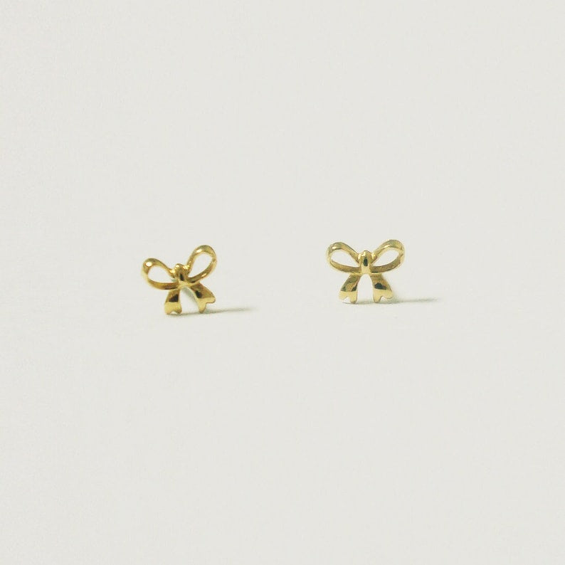 14k Ribbon Bow Earrings