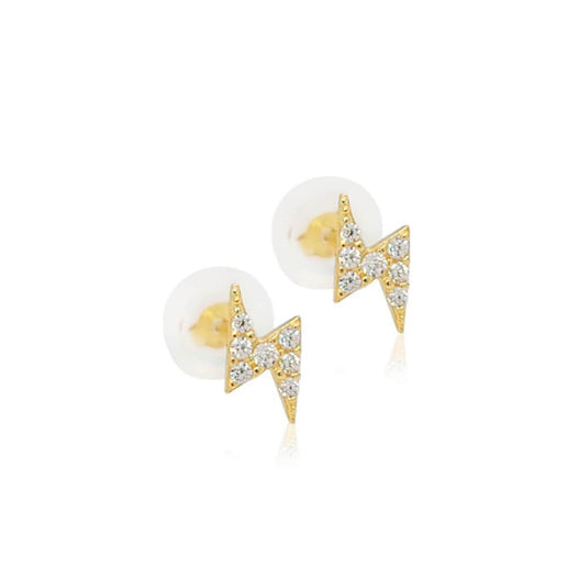 14k Large Lightning Bolt Diamond Studs