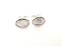 14k White Gold Mother of Pearl Round Cufflinks
