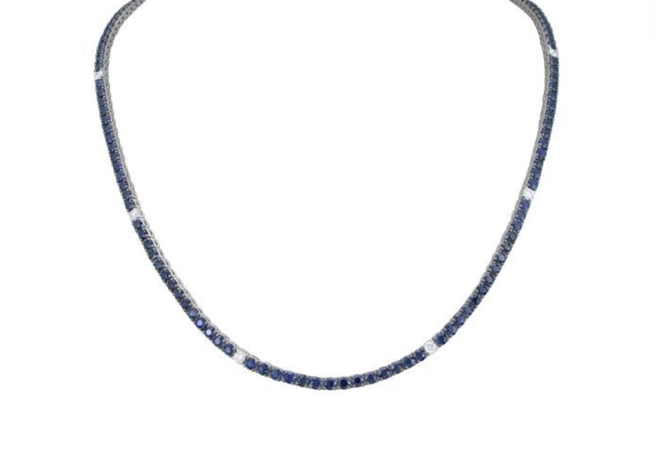 Sapphire and Diamond Tennis Necklace