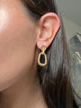 14K Yellow Gold Diamond Link Drop Earrings