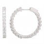 14k White Gold In And Out Diamond Hoop Earrings