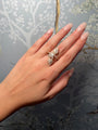 14k Yellow Gold and Diamond Leaf Ring