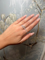 White gold and diamond Single wave double ring