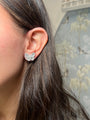 14k White Gold Butterfly Baguette Diamond Earrings
