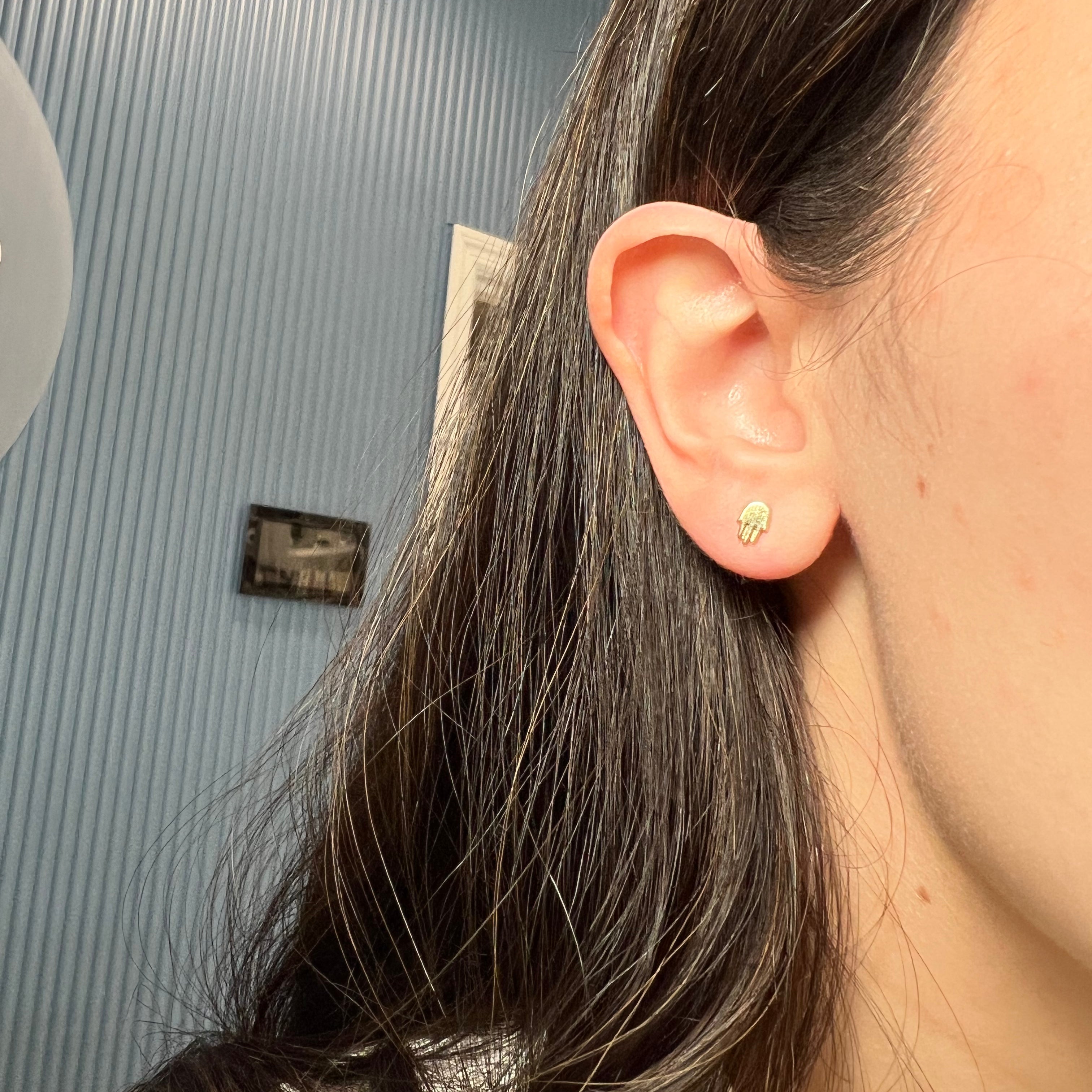 Yellow Gold Hamsa Studs