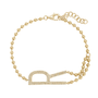 14k Yellow Gold Bead Initail Diamond Bracelet