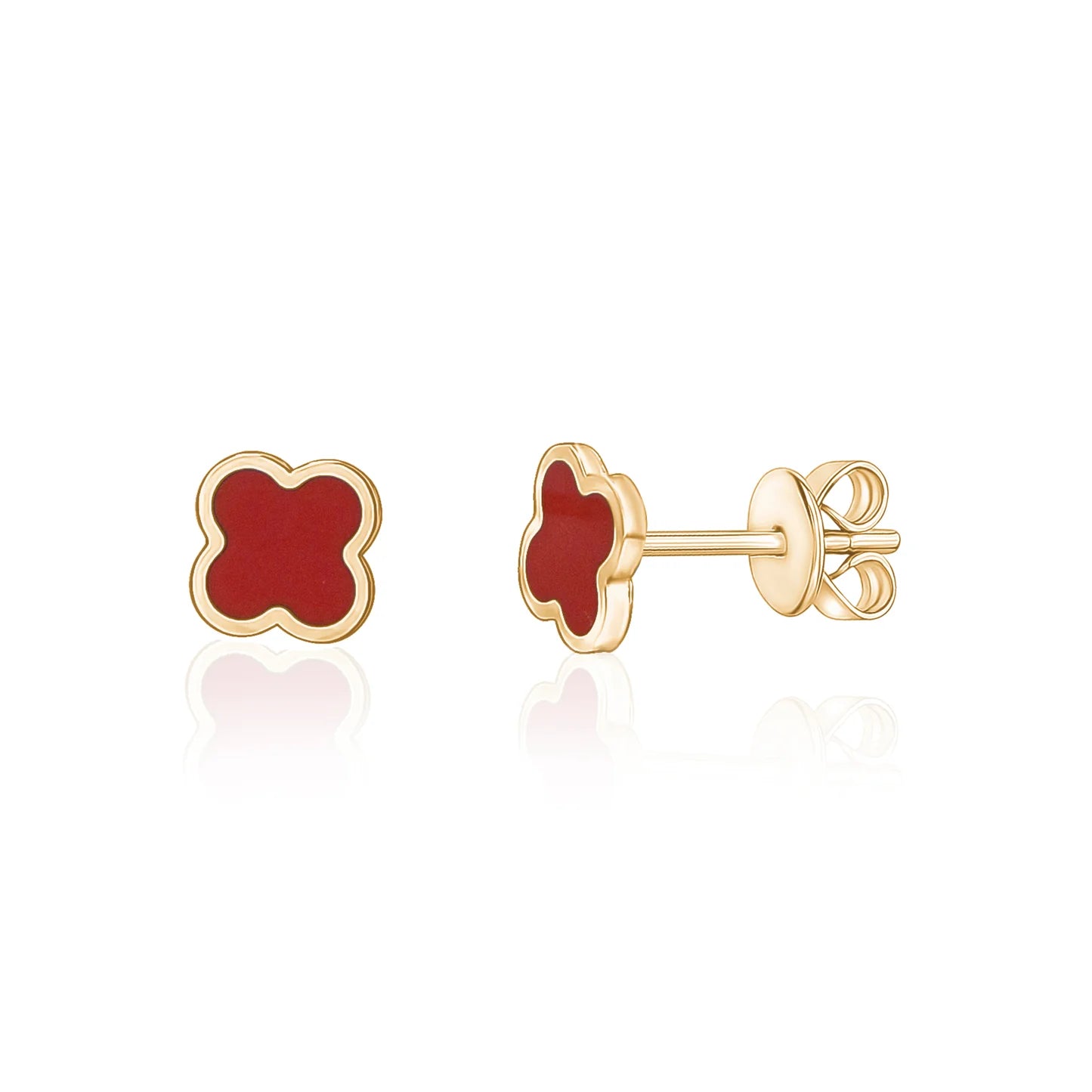 14k Gold Medium Remi Clover Studs