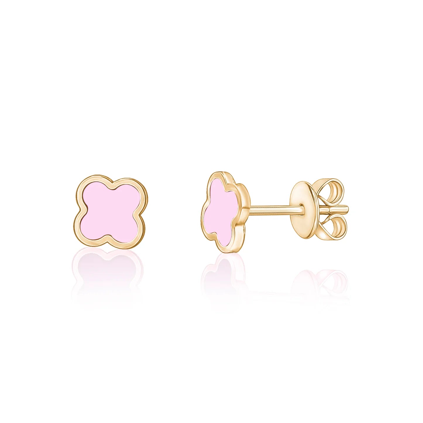 14k Gold Medium Remi Clover Studs