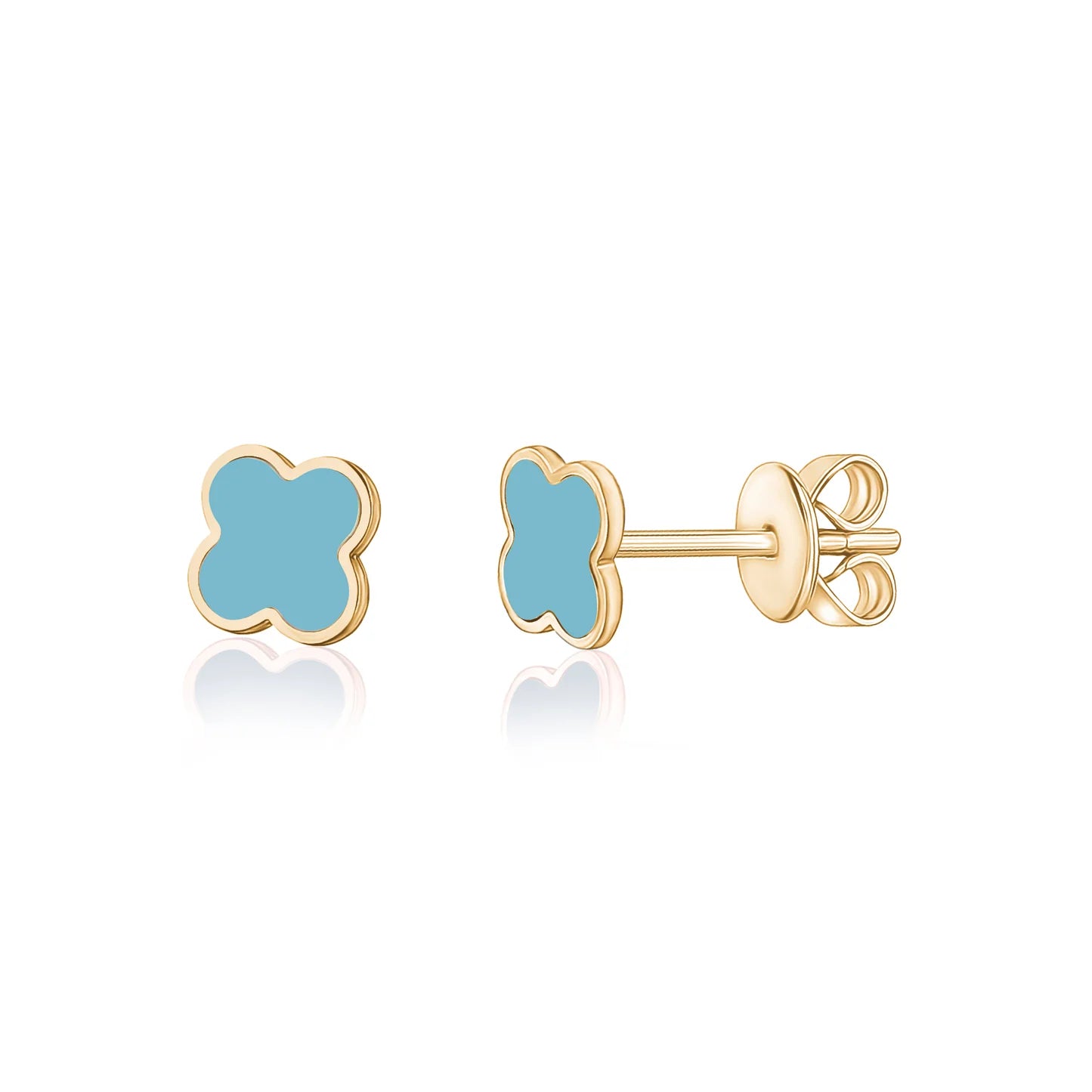 14k Gold Medium Remi Clover Studs