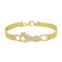 14k Yellow Gold Mesh Chain Leopard Diamond Bracelet