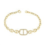 14k Yellow Gold Diamond Mariner Link Chain Bracelet