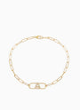 14k Link Initial Paperclip Bracelet