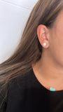 14k White Gold Diamond Circle Studs