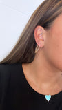 14k Gold Diamond Cuban Link Double Piercing Huggies