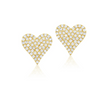 14k Gold Diamond Pave Heart Studs