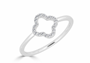 14K GOLD DIAMOND OPEN CLOVER RING