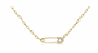 14k Gold Diamond Safety Pin Paperclip Necklace