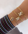 14k Gold Enamel Initial Charm