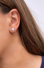 14k Gold Diamond Heart Studs