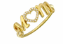 14k Gold Diamond Mom Heart Ring
