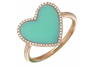 14K ROSE GOLD TURQUOISE HEART RING