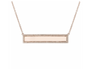 14k Rose Gold Diamond Engravable Bar Necklace