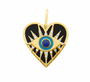 14k Gold Diamond Enamel Evil Eye Heart Charm