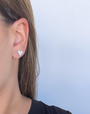 14k Gold Diamond Small Skinny Heart Studs