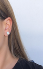 14k Gold Diamond Relly Emerald Studs