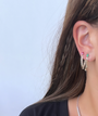 14k Gold Cuban Chain and Stone Earrings
