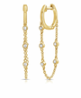 14k Gold Bezel Diamonnd Huggie with Chain