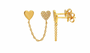 14k Yellow Gold Diamond Connected Heart Stud
