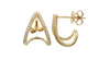 14k Yellow Gold Diamond Open Cage Earrings