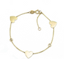 14K YELLOW GOLD HEART AND BEZEL DIAMOND BRACELET