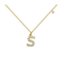 14k Gold Diamond Initial Necklace