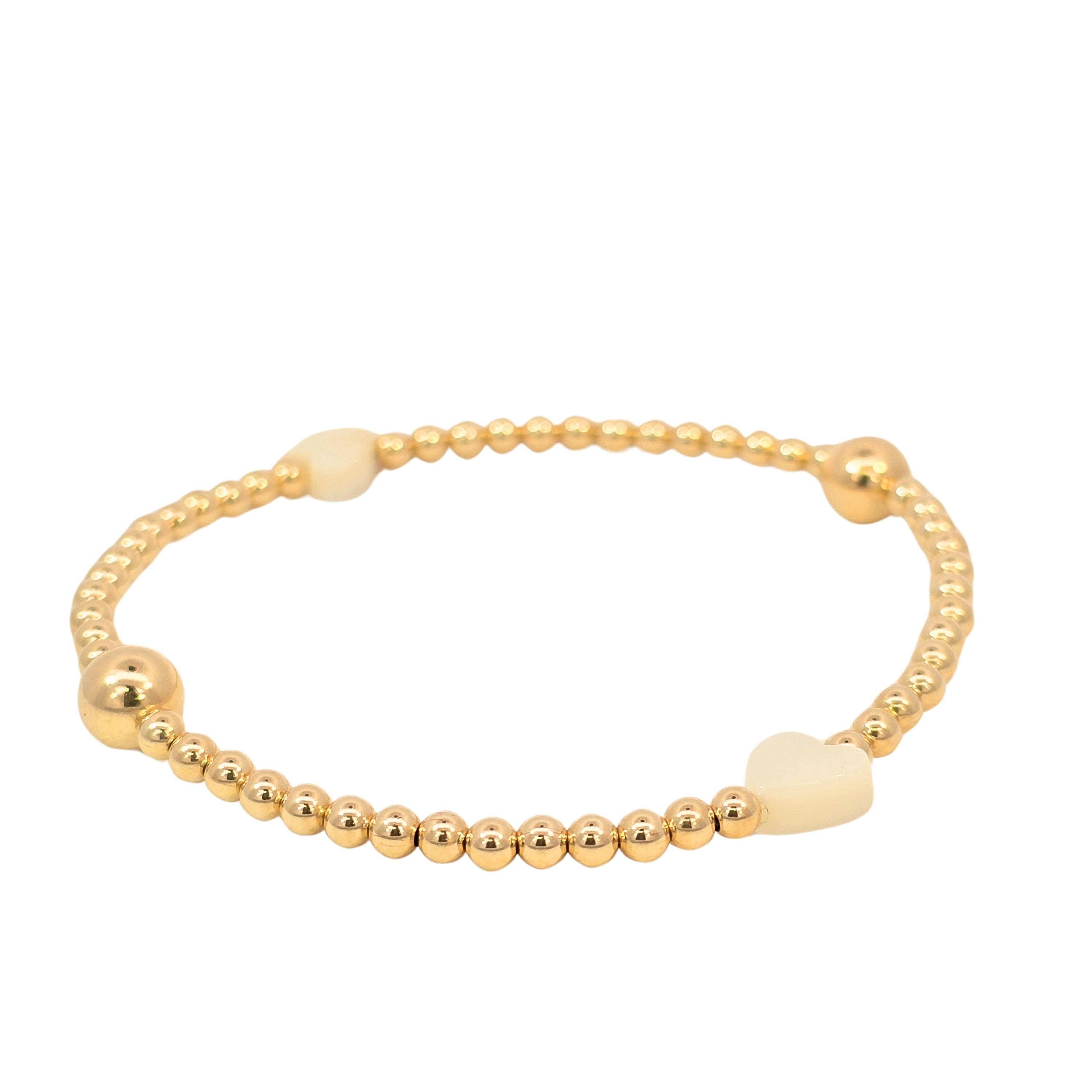 MOP Heart Beaded Bracelet