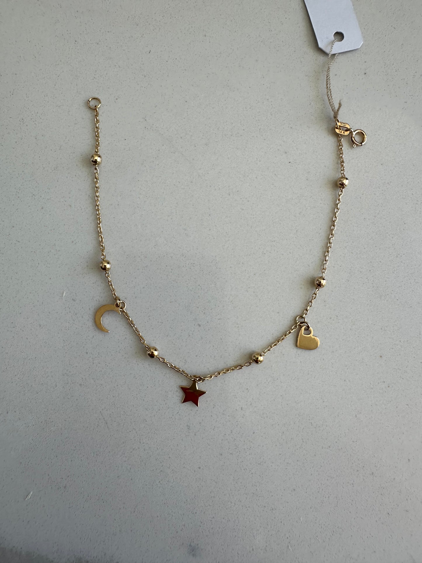 14k Yellow Gold Charm Bracelet