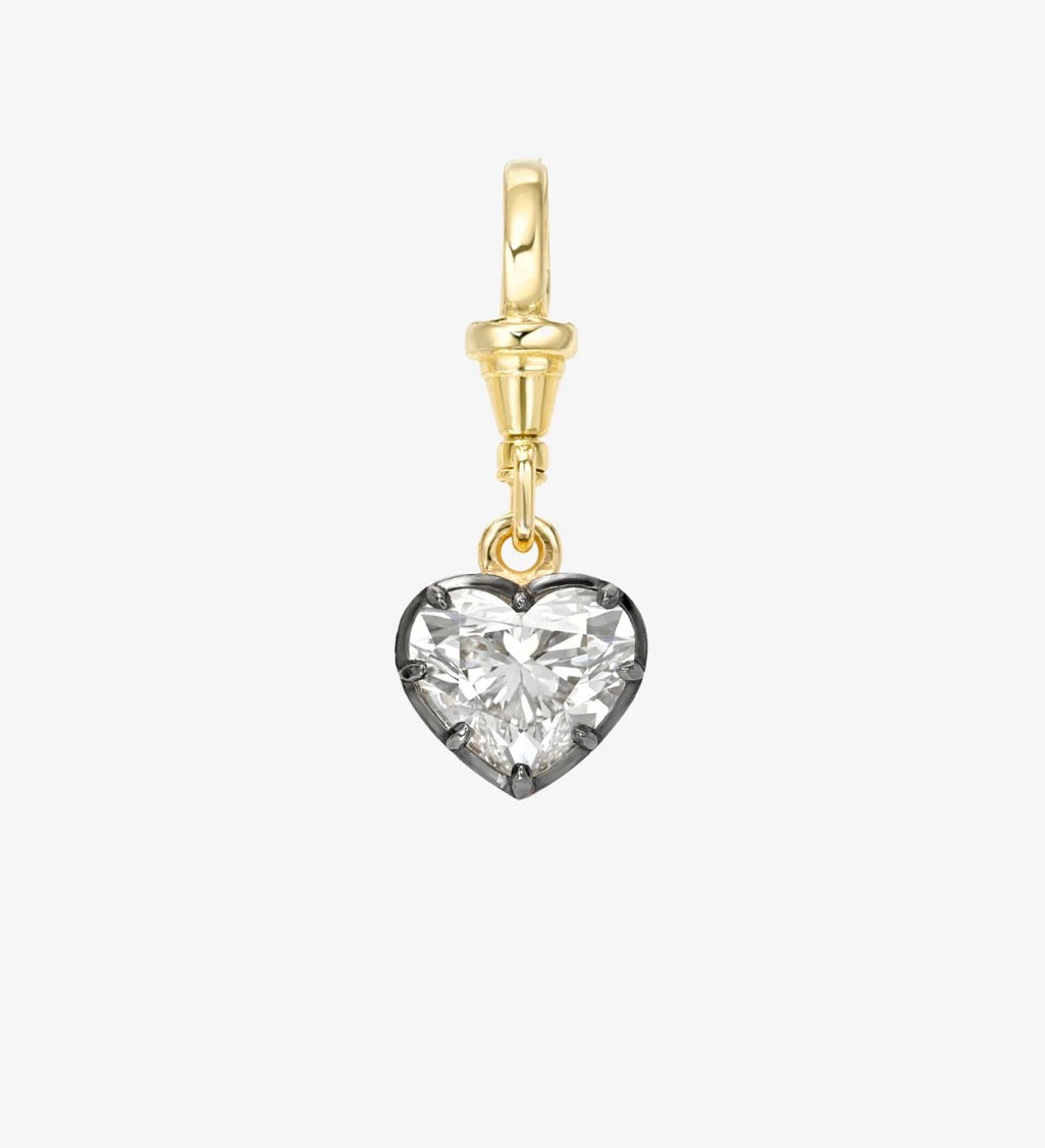 14k Yellow Gold Georgian Set Lab Grown Heart Diamond