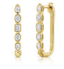 0.56CT OVAL SHAPE, EMERALD SHAPE AND PEAR SHAPE DIAMOND BEZEL SET HUGGIE EARRINGS