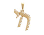 Yellow Gold Chai Single Micro Pave Diamond Charm Pendant