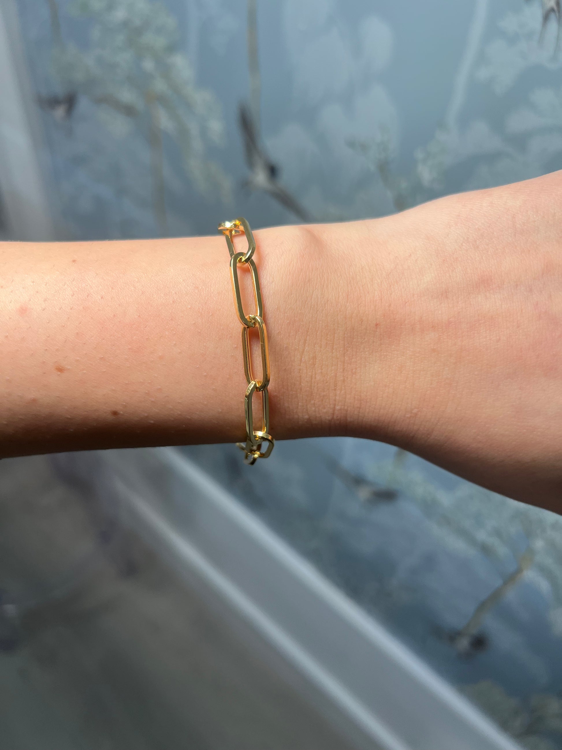 14k Yellow Gold Large Paperclip Bracelet